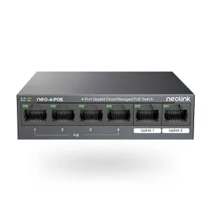 NEO 4 POE Neolink 4 Port Gigabit POE Ethernet Switch 4x POE ports 2x Uplink Ports Cloud Level 2 Managed.